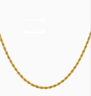 C&J™ 18K Gold Plated Stainless Steel Twist Chain Necklace