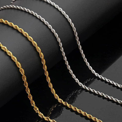 C&J™ 18K Gold Plated Stainless Steel Twist Chain Necklace