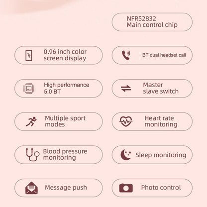 C&J™ 2-In-1 Smart Watch & Earbuds Fitness True Wireless Combo