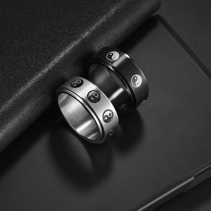 C&J™ Stainless Steel Turning Decompression Gossip Ring for All